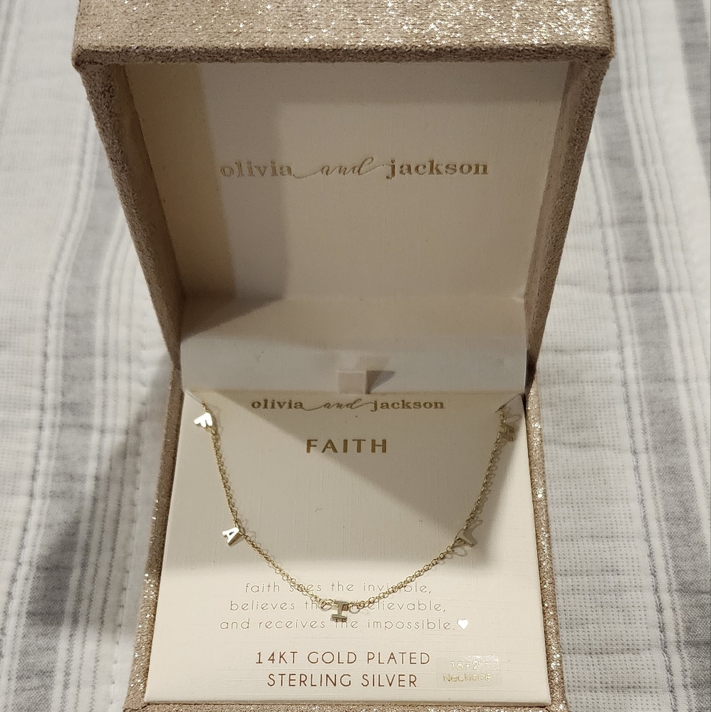 Olivia and Jackson Gold Plated Faith Necklace